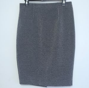 Dynamite Silver Sparkly Pencil Skirt